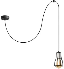 Luster na lanku TUBE 1xE27/15W/230V čierna/chróm