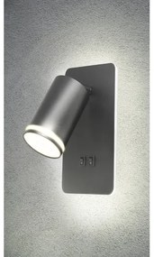 LED Nástenné bodové svietidlo PARIS 1xGU10/10W/230V + LED/6W/230V čierna