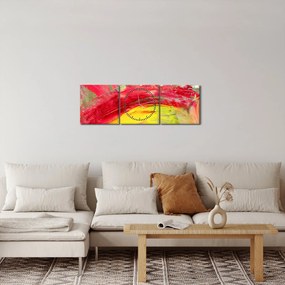 Obraz abstrakcie - maľba (s hodinami) (90x30 cm)