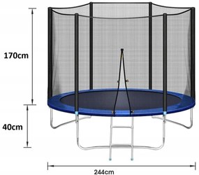 Kvalitná záhradná trampolína 244 cm