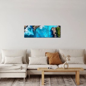 Obraz - Zátoka na Bali (s hodinami) (90x30 cm)