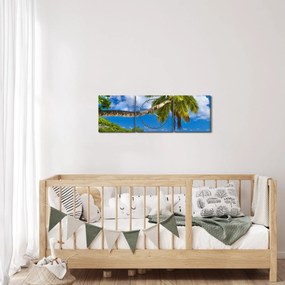 Obraz - Seychely (s hodinami) (90x30 cm)