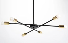 Toolight Toolight, závesné svietidlo 6xE27 APP1116-6CP, čierna-zlatá, OSW-01460