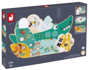 Activity Board - drevená motorická hra s aktivitami - krokodíl