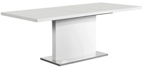 Kondela Rozkladací jedálenský stôl, biela vysoký lesk HG, KORINTOS