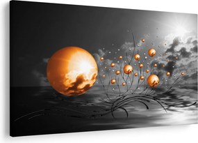 Obraz oranžových abstraktných gulí (90x60 cm)
