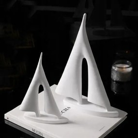 Stolová dekorácia 21 cm živica/biela