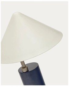Tmavomodrá stolová lampa s kovovým tienidlom (výška 42 cm) Shiva – Kave Home