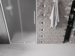 Mexen Velar, posuvné sprchové dvere do otvoru 100 cm, 8mm sklo námraza, biela matná, 871-100-000-31-20