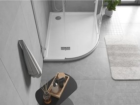 Mexen Flow sprchová vanička polokruhová asymetrická slim pravá 100 x 80 cm, biely lesk - 46Q108010R