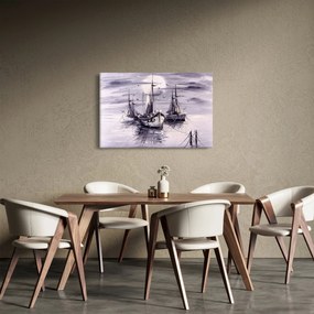 Obraz - Prístav, olejomaľba (90x60 cm)
