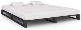 Paletový posteľný rám sivý 180x200 cm masívne borovicové drevo