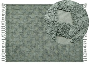 Bavlnený koberec 140 x 200 cm zelený KARS Beliani