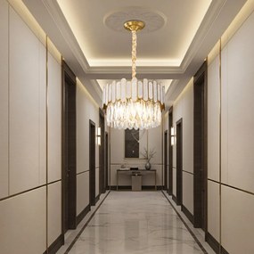 Toolight Toolight, stropné svietidlo 40cm, 6xE14, APP1746-4CP, zlatá, OSW-04045