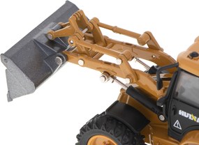 KIK Kovové rýpadlo-nakladač H-TOYS 1:50 – Die-cast bager s pohyblivou lyžicou, gumové kolesá