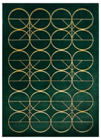 Koberec EMERALD exkluzívny 1010 glamour, styl kruhy fľaľkovo zelený / zlatý