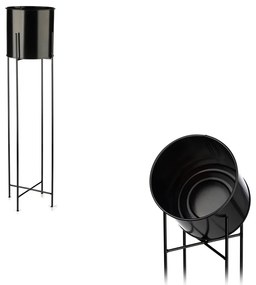 KOVOVÝ KVETINÁČ SO STOJANOM DARK 95X21 CM ČIERNA