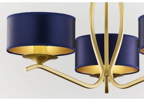 Jupiter 2113 - Luster na tyči KASZMIR 3xE27/15W/230V modrá/zlatá