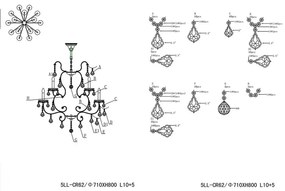 Krištáľový luster do obývačky Ø71X80