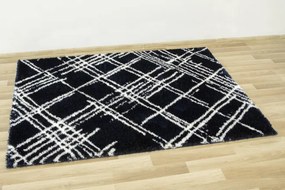 Koberec Boho 668 Romby Kreski tmavomodrý / krémový