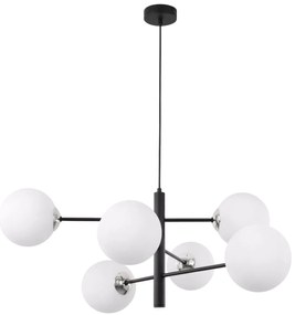 Závesne svietidlo Florence, 6x biele sklenené tienidlo, B/CH