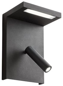 Redo 01-1500 - LED Nástenné bodové svietidlo AGOS LED/6W/230V +LED/3,2W USB čierna UN1674
