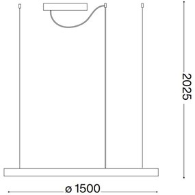 Ideal Lux - LED Stm luster na lanku ORACLE S LED/83W/230V 4000K pr. 150 cm biela