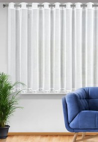 EUROFIRANY KRÁTKA ZÁCLONA NA KRÚŽKOCH SUZAN 350X140 CM BIELA