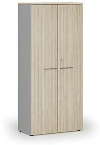 Kancelárska skriňa s dverami PRIMO GRAY, 1781 x 800 x 420 mm, sivá/dub prírodný