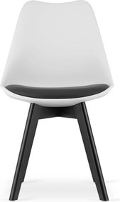 AKCIA Bielo-čierna stolička BALI MARK s čiernymi nohami II. akosť