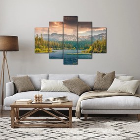 Obraz horskej rieky a hôr (150x105 cm)