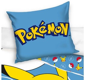 Carbotex Bavlnené obliečky 140x200 + 70x90 cm - Pokémon Pikachu a Pokéball