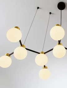 Zlato-čierno-biely dizajnový luster Ovalino 107