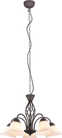 Tmavohnedé závesné svietidlo so skleneným tienidlom ø 60 cm Rustica – Trio