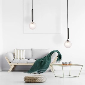 Čierné závesné svietidlo SULION Musa, výška 150 cm