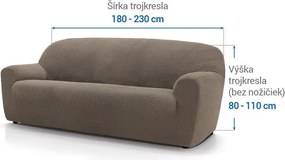 Super strečové poťahy HARMONIA oriešková trojkreslo (š. 180 - 230 cm)