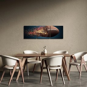 Obraz - Ragbyová lopta v akcii (s hodinami) (90x30 cm)
