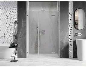 Mexen Lunar L, Otočné pravé sprchové dvere 120 cm, 8mm číre sklo, oceľový profil, 834SL-120-050-97-00-P