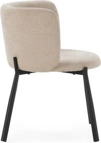 Béžové čalúnené jedálenské kreslá v súprave 2 ks Ginny – MOME