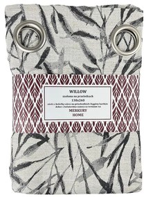 Záves Willow šedá na priechodkách 138x260