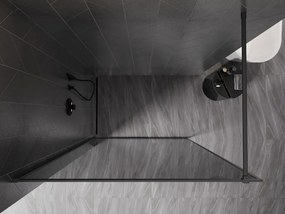 Mexen Kioto-XF, sprchová zástena s rámom 150 x 202 cm, 10mm šedé sklo, grafitový profil, 800-150-104-95-40-X