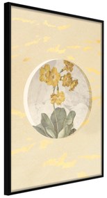 Artgeist Plagát - Flower In Circle [Poster] Veľkosť: 30x45, Verzia: Zlatý rám s passe-partout