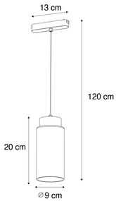 Moderné čierne závesné svietidlo pre koľajnicový systém 1-fázové vrátane LED - Magnetic Vance