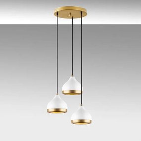 Závesný luster YILDO 3xE27/40W/230V biela/zlatá