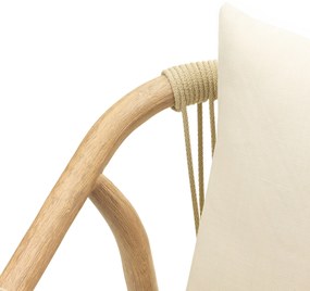 Zahradní židle Rovigo z masivu světlé akáciové dřevo/béžová