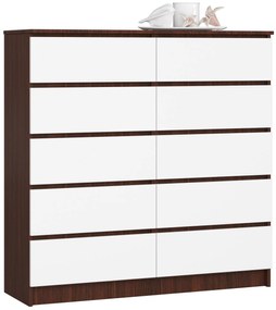 Komoda Kapil III (wenge + biela). Akcia -18%. Vlastná spoľahlivá doprava až k Vám domov. 1069149