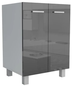 Kuchynská skrinka Lucjan 60D 2F LUX čierna