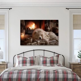 Obraz vianočná pohoda pri krbe