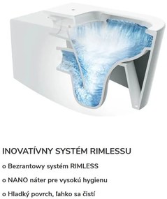 Mexen LENA Rimless misa závesná so sedátkom + závesný bidet, 48 x 36 cm, čierna, 35224885 + 30220185