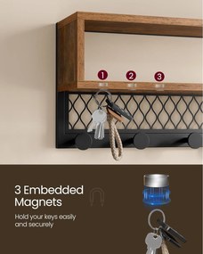 Vešiak a lavička na topánky, 2-úrovňový botník, rustikálny hnedý